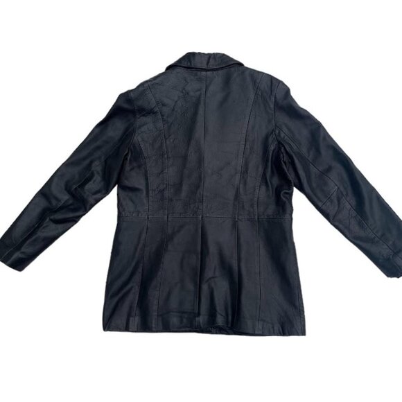 Vintage 90s Leather Blazer Jacket Size Medium - Picture 5 of 7